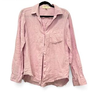 anthropologie cloth & stone purple linen buttondown Cabincore boho lagen look Sm
